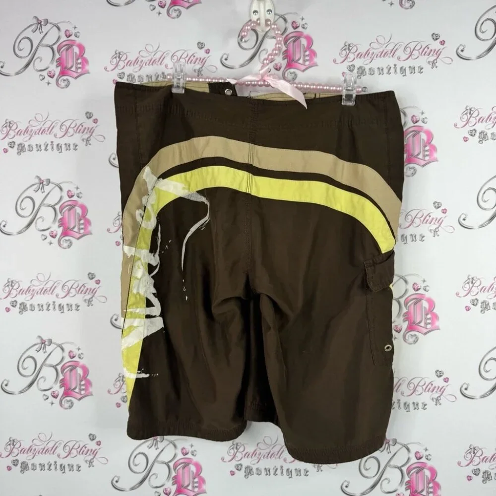 Hurley boardshorts surf 🏄🏼‍♀️ water shorts Brown and Yellow Board Shorts